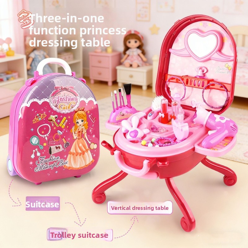 Beauty Makeup Kit For Kids - Kawaii Kinder-Spielset mit Schminktisch, Imitation von
