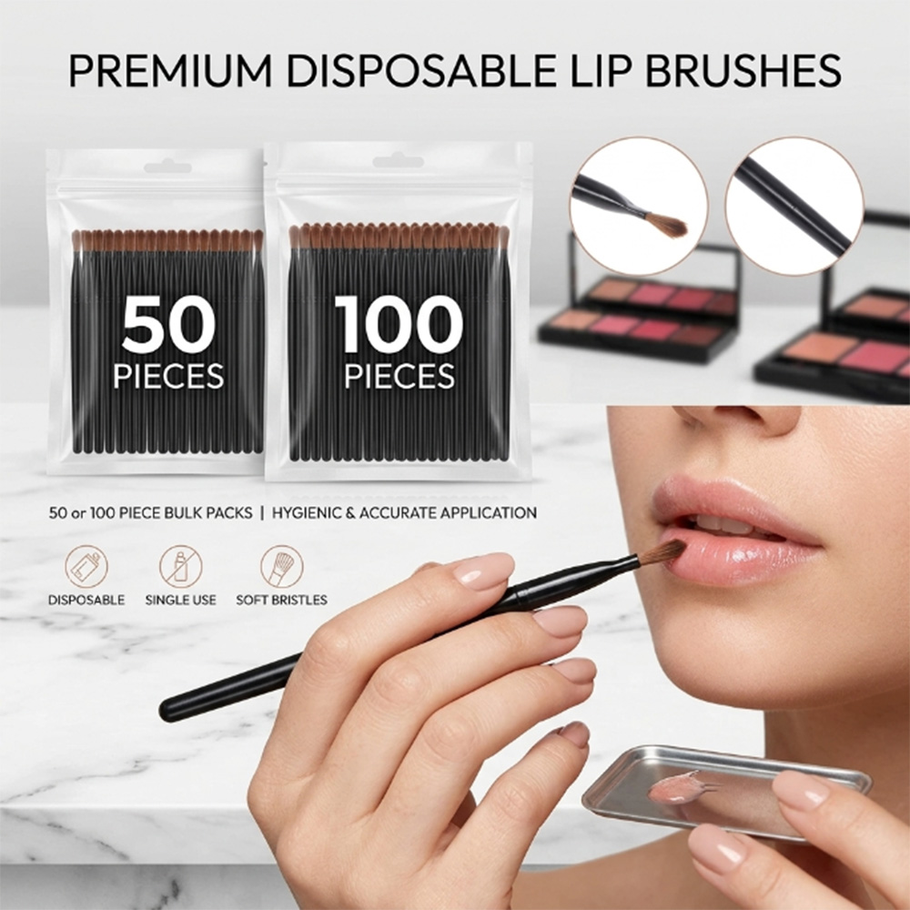 Beauty Makeup Brands - 50/100 Stück Einweg-Lippenpinsel-Set Lippenstift-Gloss-Applikatoren Make-up-Pinsel Professionelles