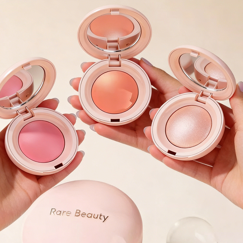 Fenty Beauty Makeup Highlighter - Rare Beauty Puder-Rouge-Highlighter-Stift mit Spiegel, langanhaltendes,