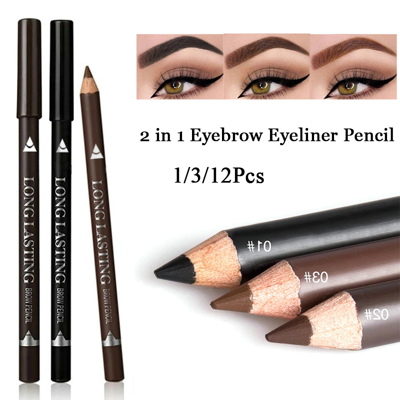Eyebrow Pomade Pencil - 2-in-1 Augenbrauen- und Eyeliner-Stift, Wasserfester, Verwischfester,