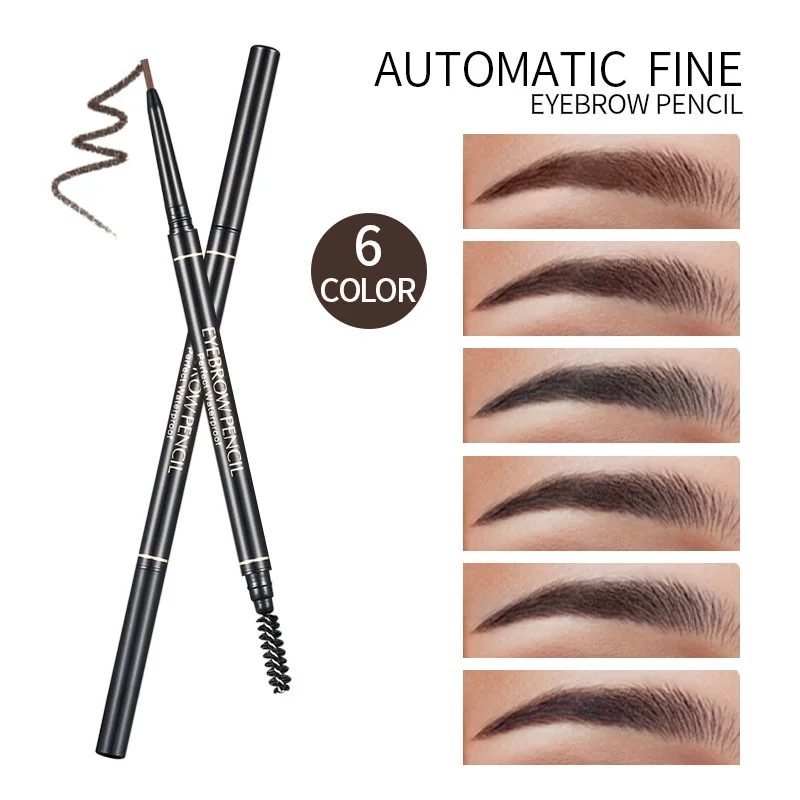 Eyebrow Pomade Pencil - 1,5 mm feiner Augenbrauenstift mit Doppelkopf-Automatikrotation,