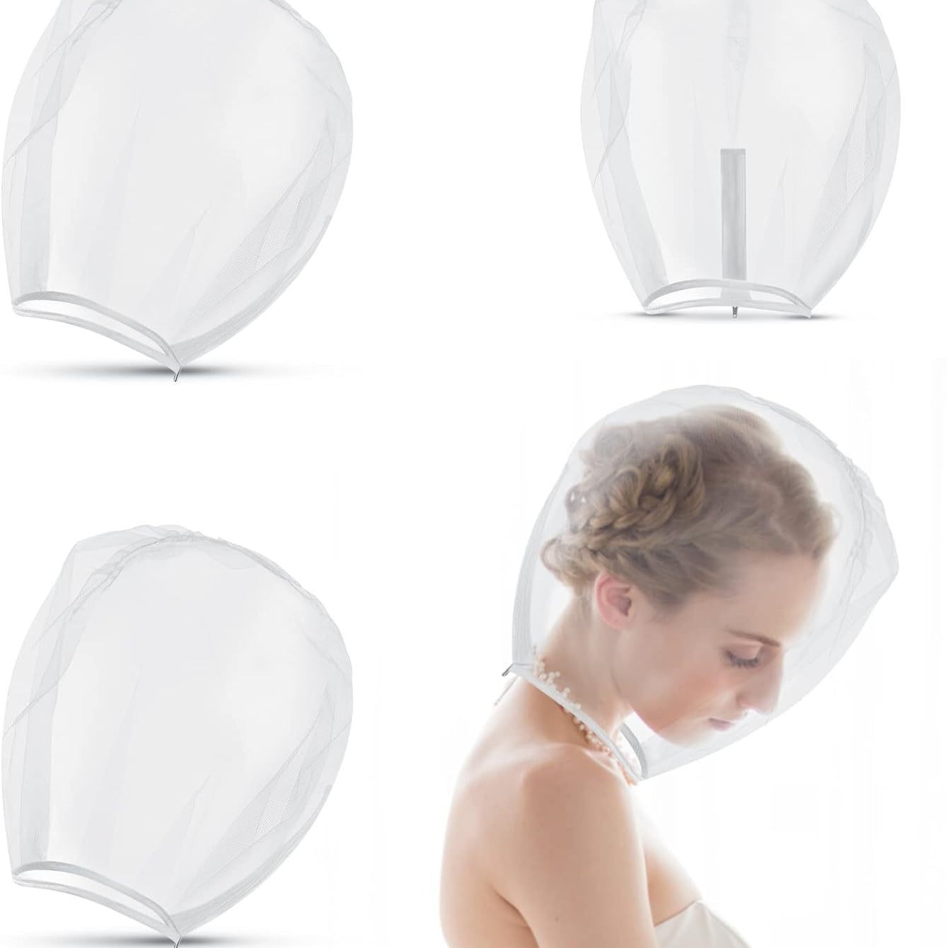 Beauty Halloween Makeup - Wiederverwendbare Braut-Make-up-Schutzhaube aus Nylon-Chiffon, Braut-Gesichtsmaske für