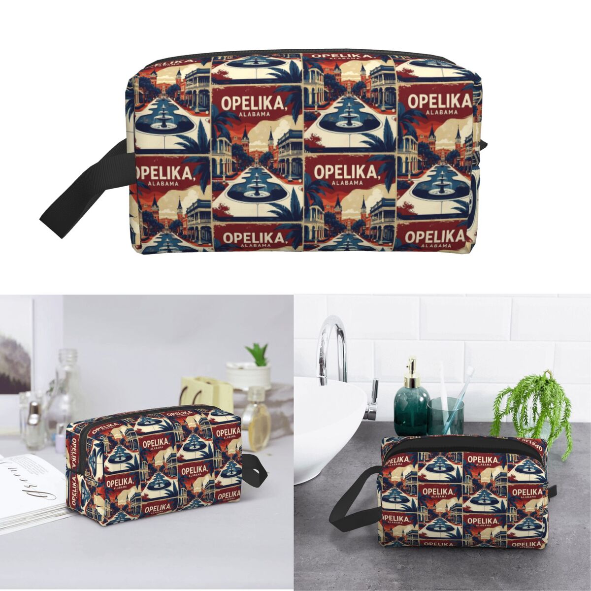 Beauty Makeup Usa - Opelika Alabama 1950er USA Vintage Reise-Kosmetiktasche,