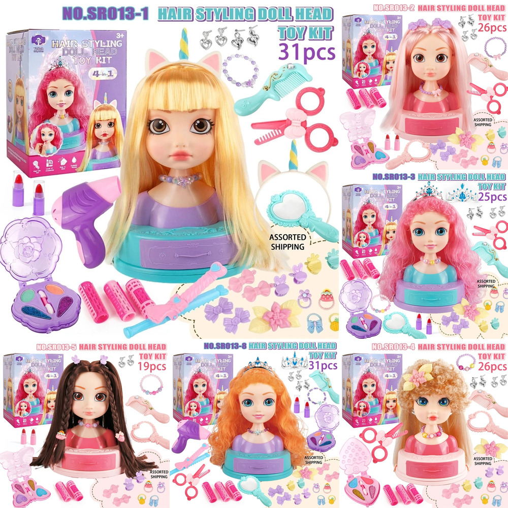 Beauty Makeup Kit For Kids - Haar Styling Puppe Kopf Make-Up Spielzeug