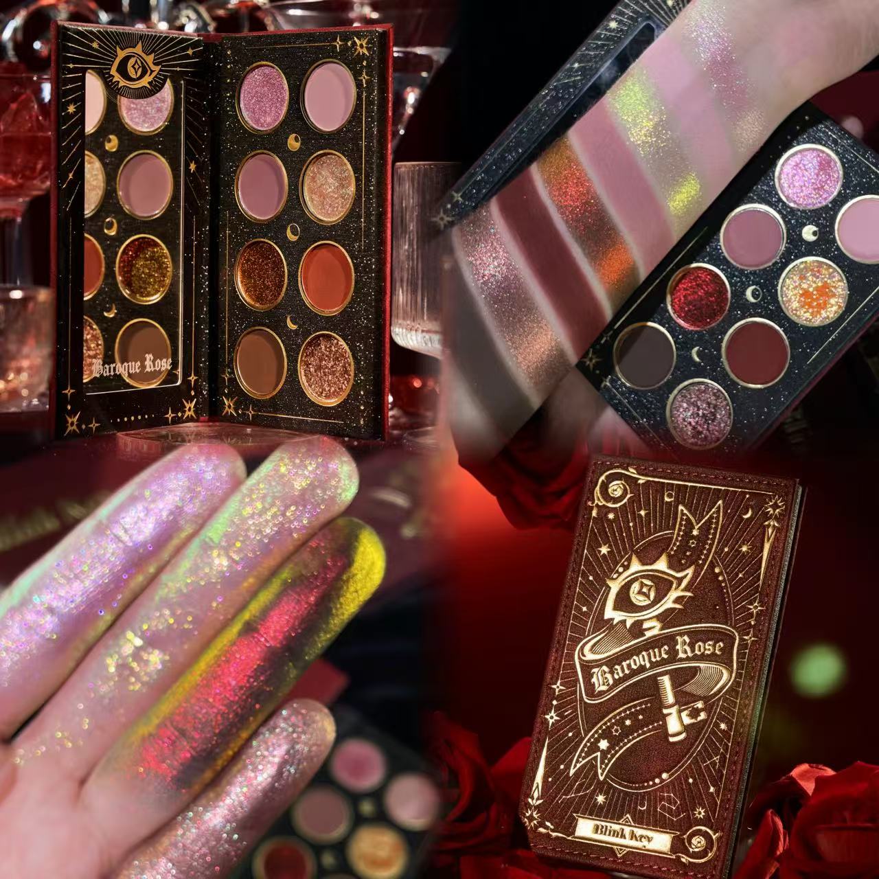 Beauty Book Makeup Kit - Blinkkey 8 Farben Barocke Rosen-Lidschattenpalette Matt