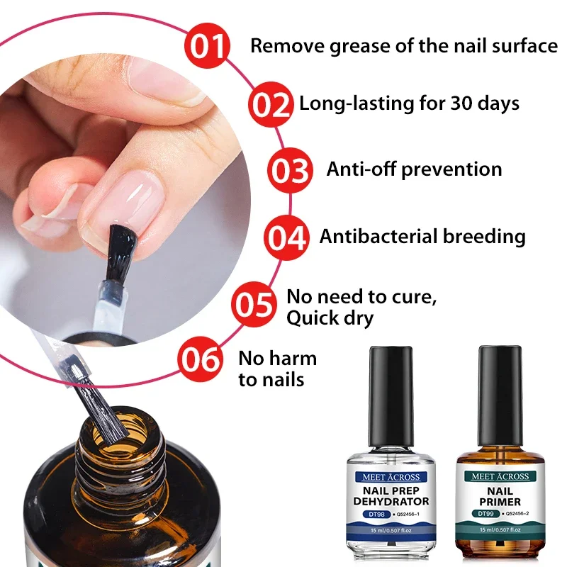 Nail Dehydrator Primer - 2 Stück 15ml Nagel-Primer & Nagel-Dehydrator
