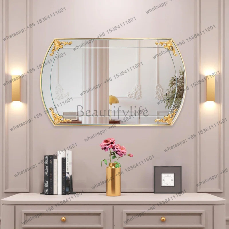 Beauty Makeup Definition - Einseitiger hochauflösender Schönheitsspiegel mit geschnitztem Ornament,