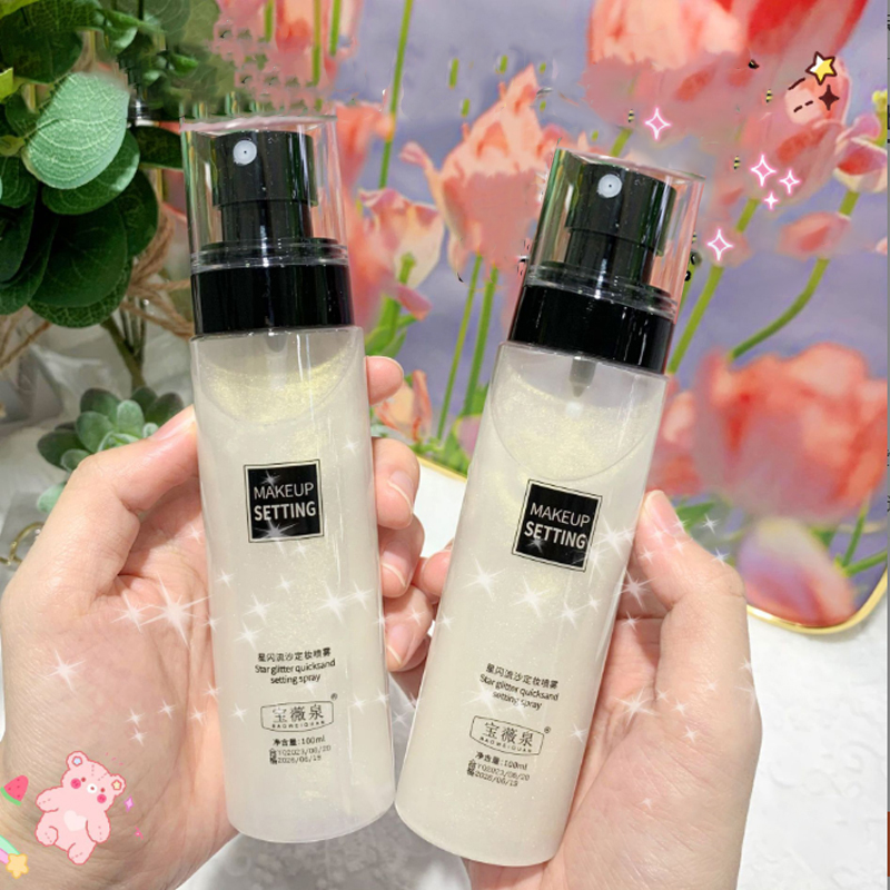 Beauty Makeup Fixer - Schimmernder Sternenglanz Quicksand Make-up Fixierspray -