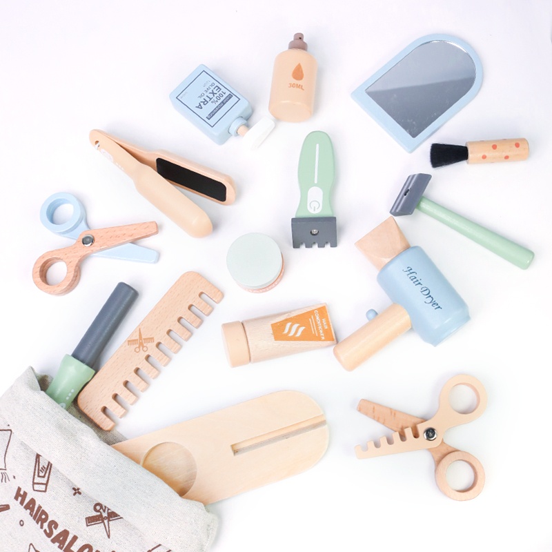 Beauty Makeup Kit For Kids - Holz Pretend Friseur Make-up Werkzeug Set