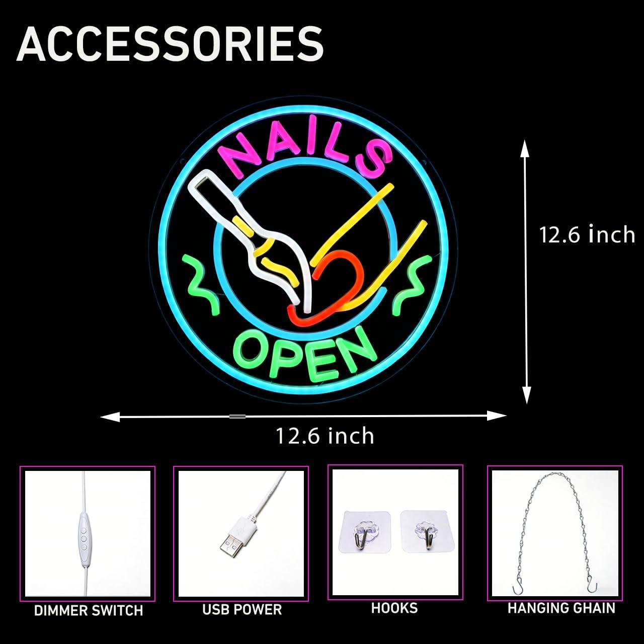 Nails Open Neonschild USB-dimm – Beauty Makeup Shop Bewertung und Preis