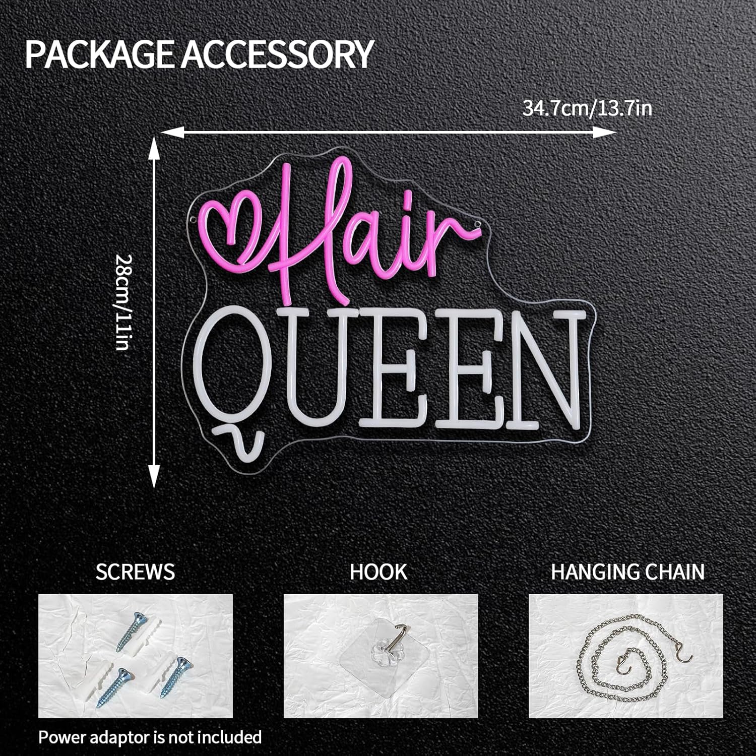 Hair Queen Neonschild USB-Betr – Beauty Queen Makeup Studio Bewertung und Preis
