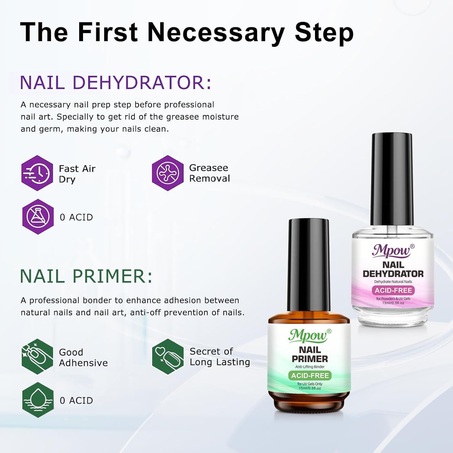 Mpow 1/2 Stück 15ml Nagel-Dehy – Nail Dehydrator Primer Bewertung und Preis