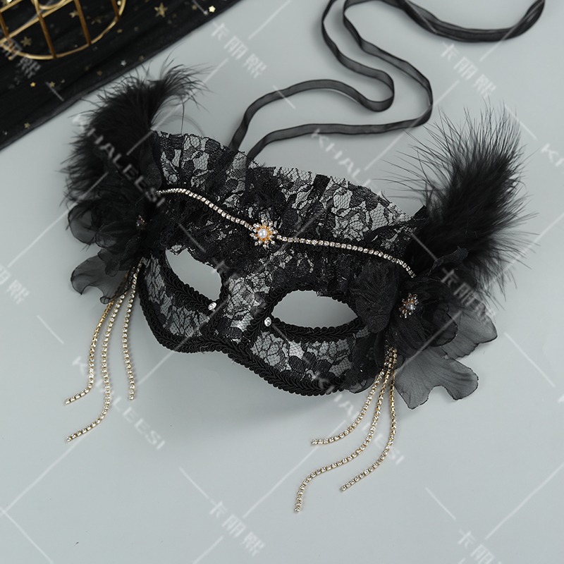 Schwarze Spitze Mesh halbe Ges – Beauty Halloween Makeup Bewertung und Preis